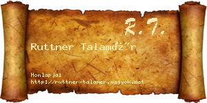 Ruttner Talamér névjegykártya